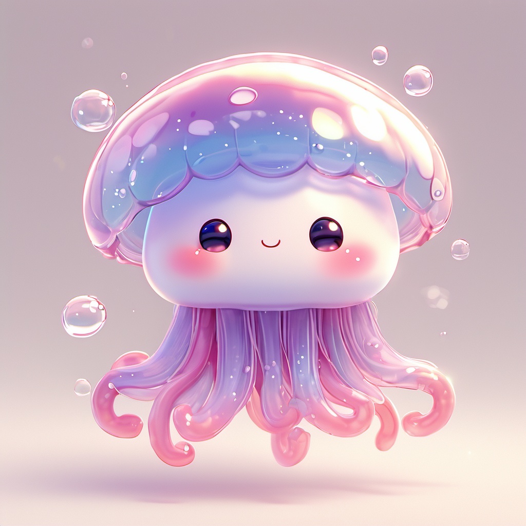 shuimu,no humans,white background,simple background,blush,jellyfish,looking at viewer,closed mouth,solo,tentacles,smile,full body,shiny,bubble,<lora:SHUIMU:0.8>,