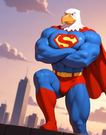 Superman Warpland,  muscular,  eagle on Tensor.Art