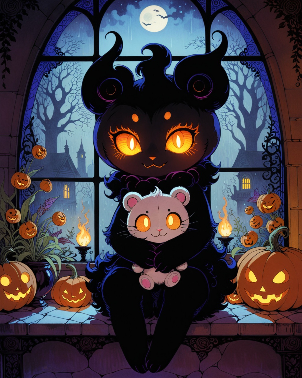 marshadow,  happy,  hugging plushie on Tensor.Art