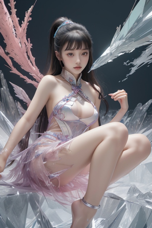 <lora:LQ-crystal-QH:0.9>,crystal,1girl,highres,chinese,