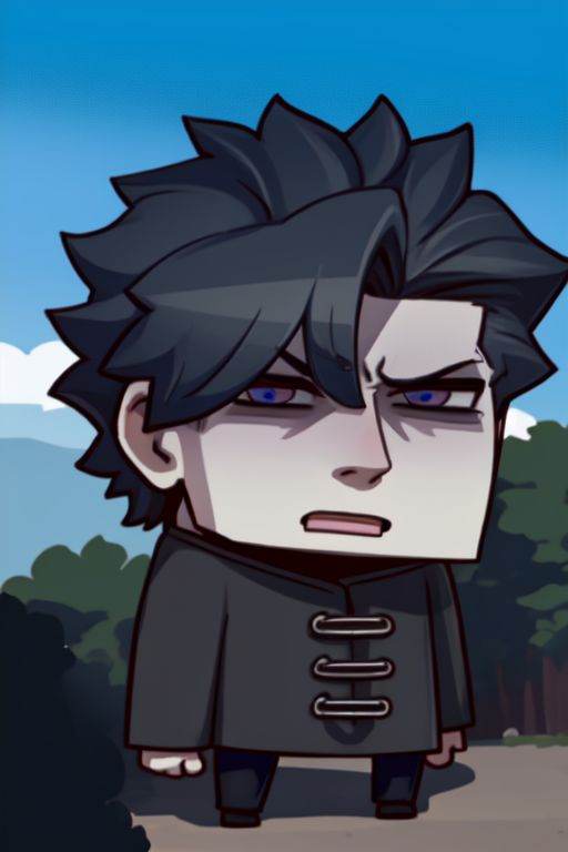 1boy,  disgusted,  dark blue hair on Tensor.Art