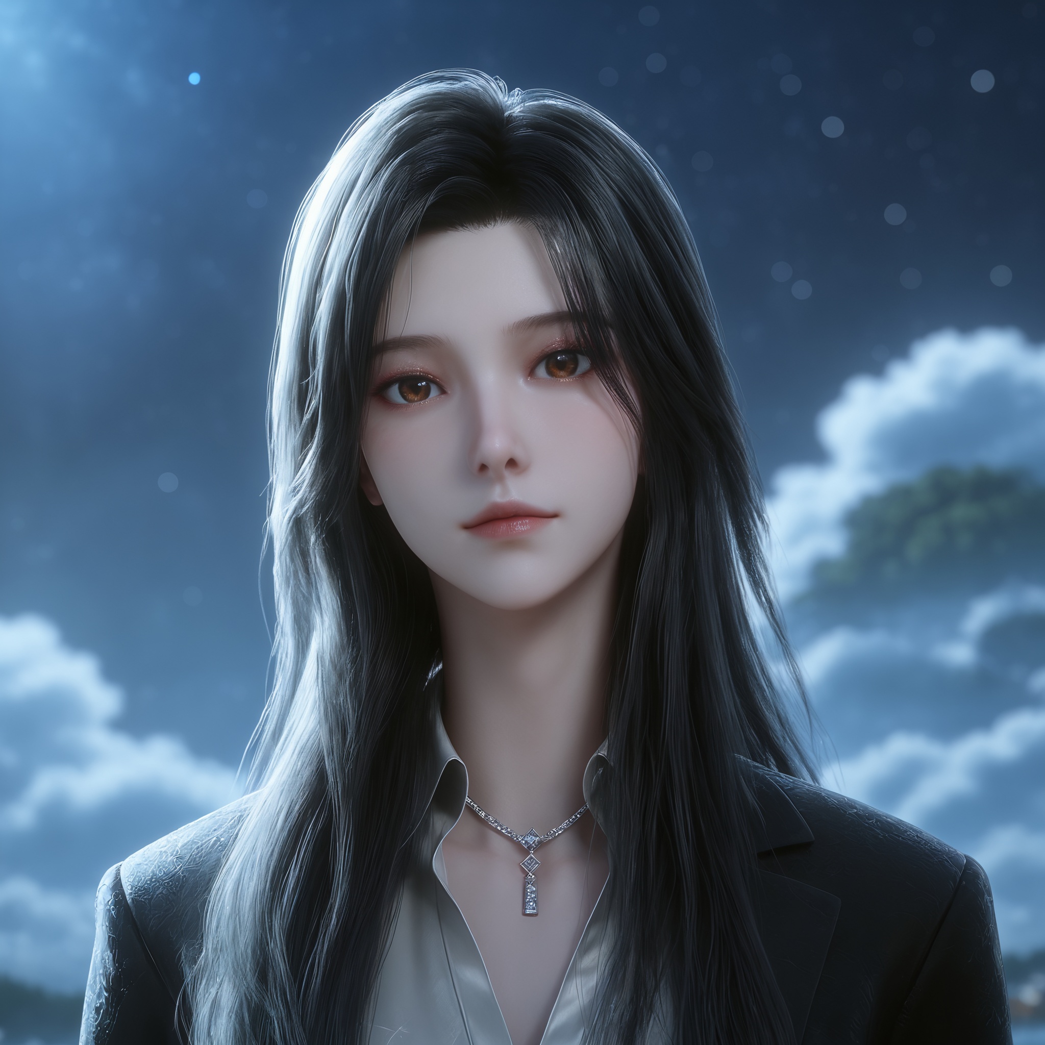 1girl,  long hair,  black hair by 漫 on Tensor.Art
