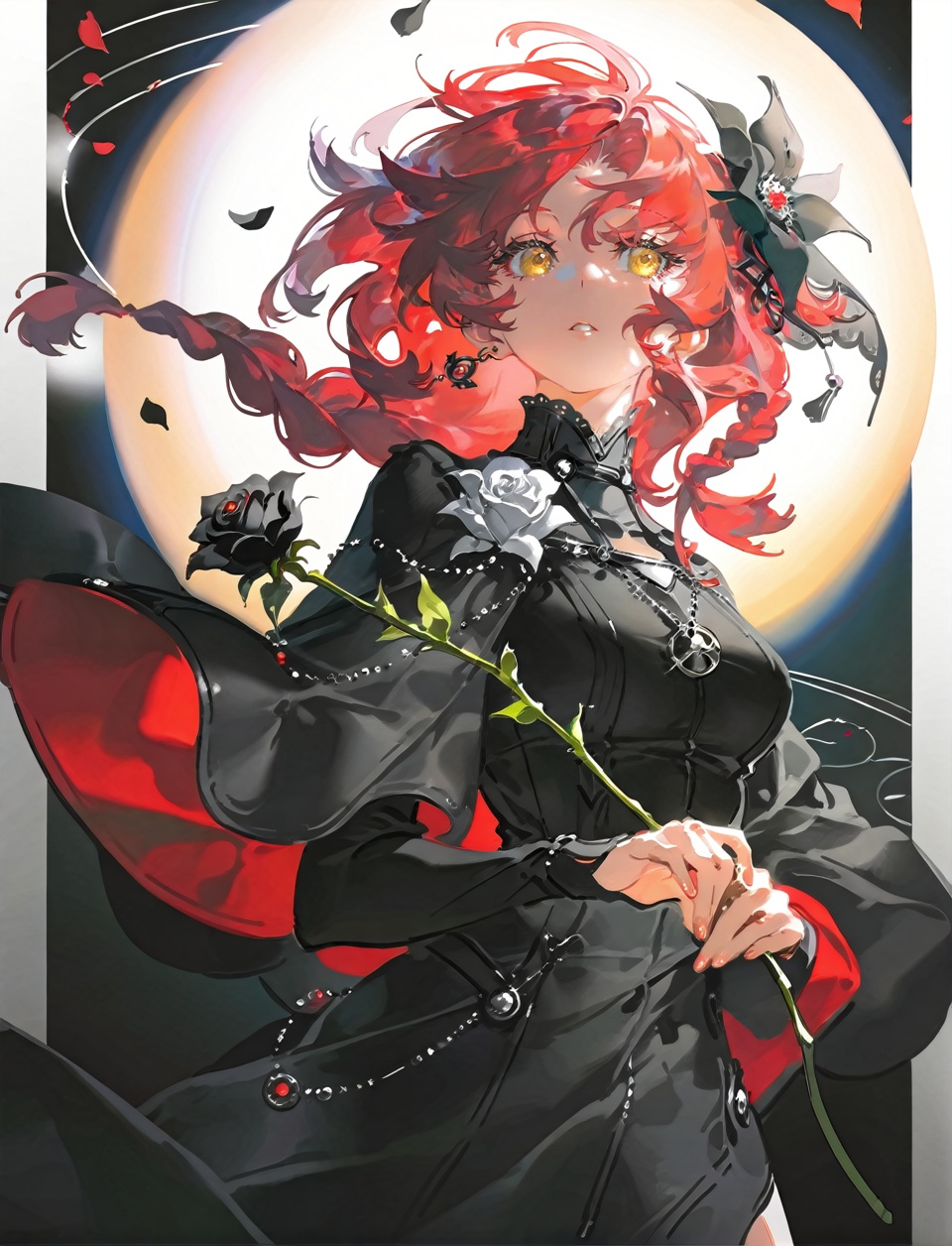 1girl,  Makima,  black_flower on Tensor.Art