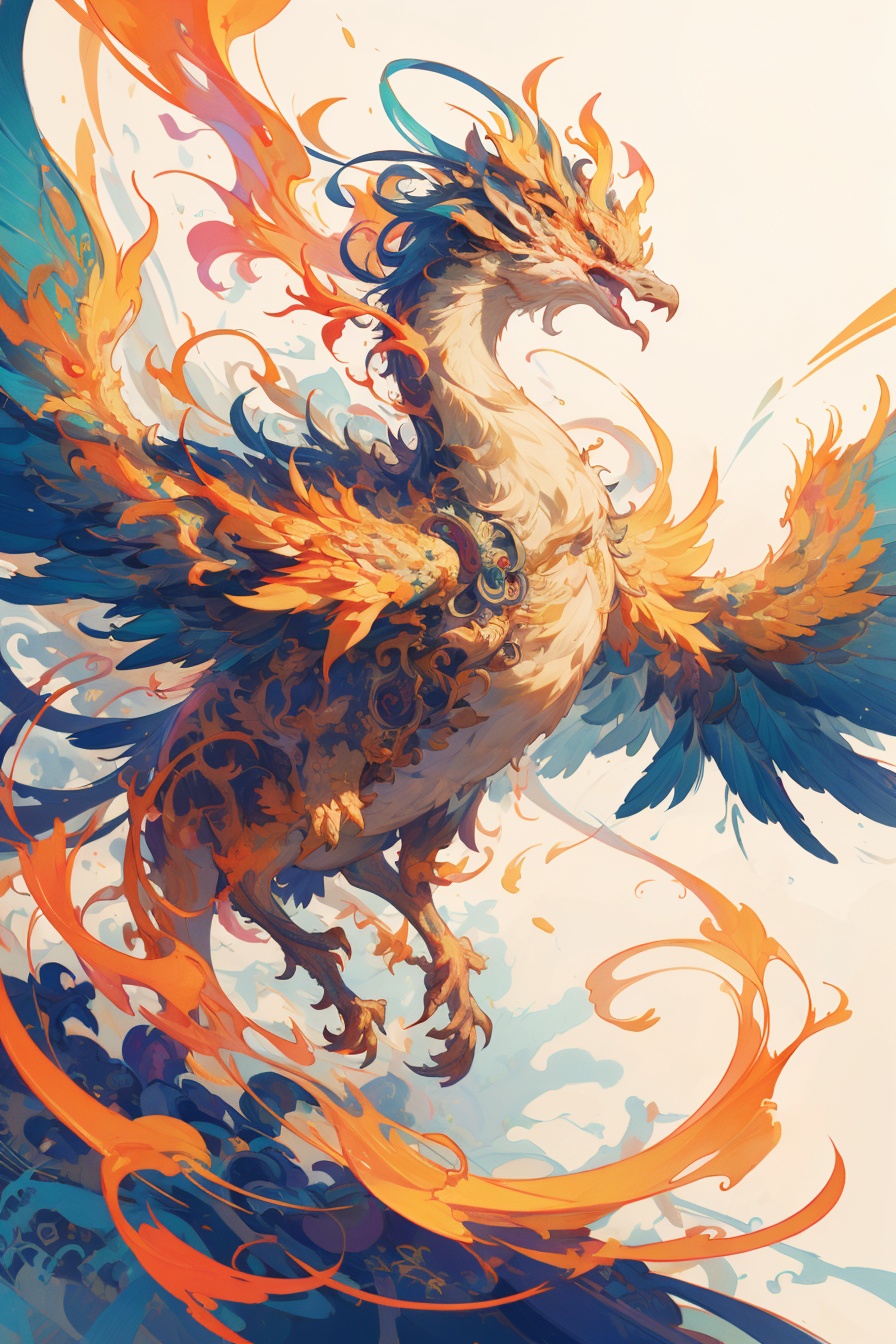 masterpiece,best quality,(phoenix:1.1),<lora:wallpaper_20240229120023:0.6>,fire,smoke,no human,no humans,flower,