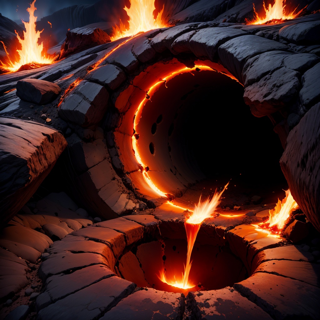 WrongHole Fiery lava crater hole on Tensor.Art