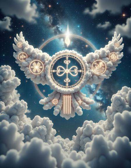 mystical runes and magic energies made out of clouds on Tensor.Art