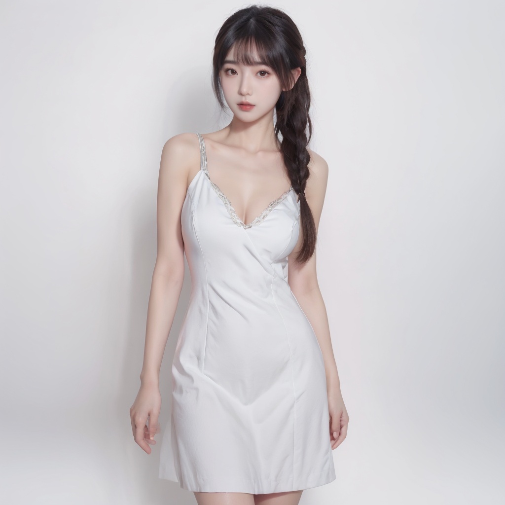 1girl, fishtaildress,,big breasts, looking at viewer, simple background,<lora:20231109-1699510907344:0.6>