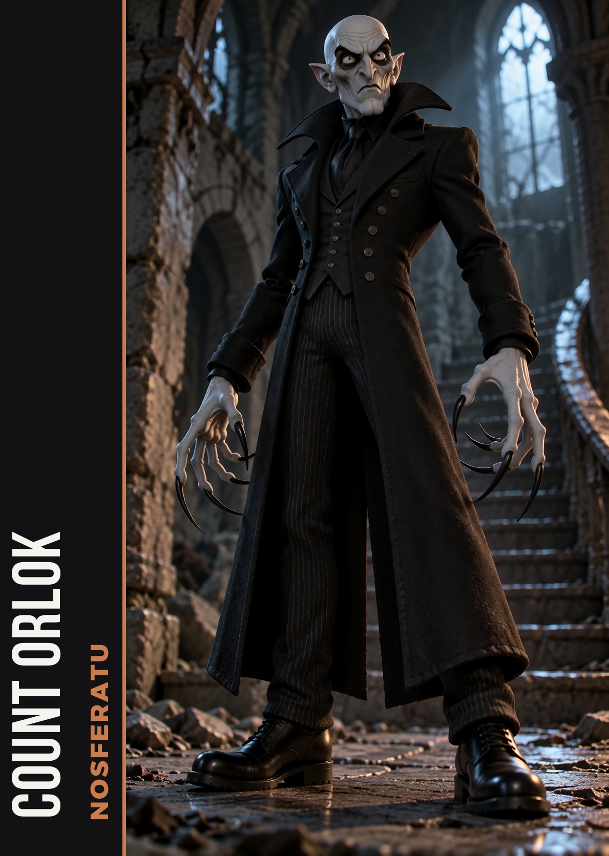 realfig,  Count Orlok from Nosferatu with long claws,  full body on Tensor.Art