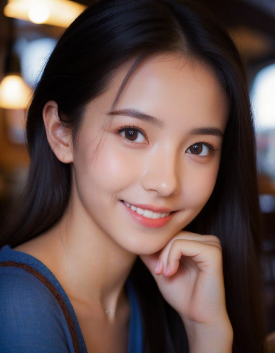 18 years old girl,  smile,  (extreme detailed face on Tensor.Art