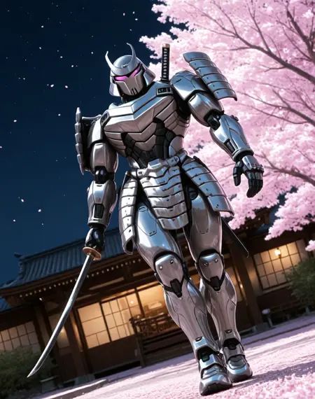 Silver Samurai,  robot,  armor on Tensor.Art