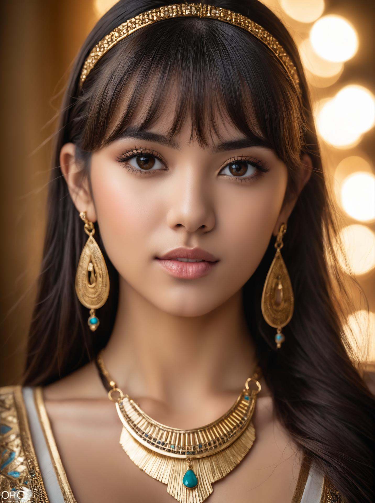 Awardwinning photo,  dynamic photo of woman front bangs,  18 years old on Tensor.Art