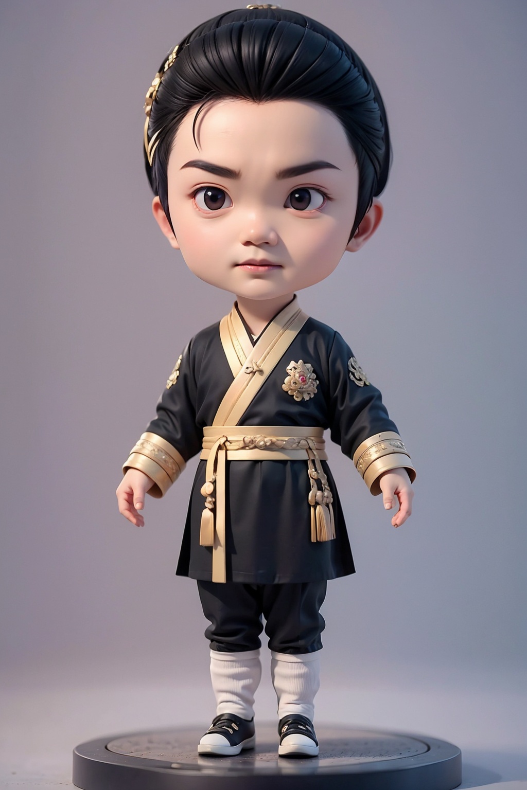 (best quality:1.4),(masterpiece:1.4),(8K:1.4),(extremely detailed:1.4),1boy,(black eyes:1.2),(black hair:1.2),full body,(chibi:1.4),