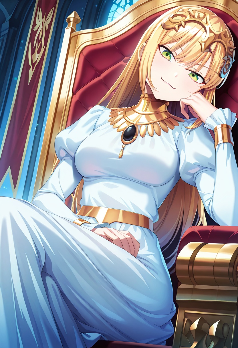 green eyes,  tsurime,  blonde hair on Tensor.Art