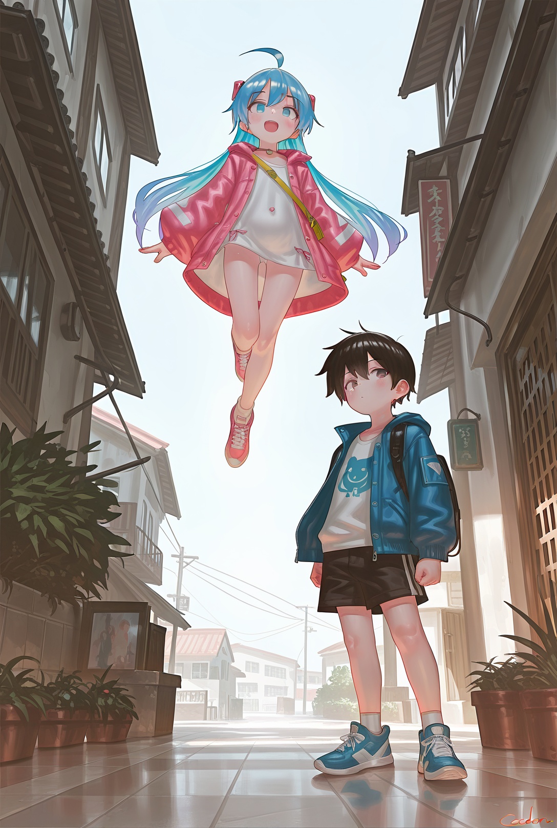 (size difference),  Giant girl,  small boy on Tensor.Art
