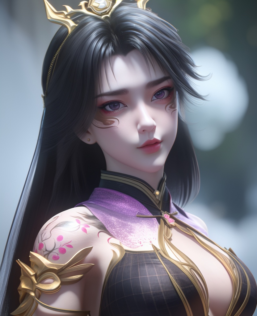 <lora:549-DA-百炼成神-司妙玲:0.8>(,1girl, ,best quality, ),looking at viewer,  ,,ultra detailed background,ultra detailed background,ultra realistic 8k cg,, ,masterpiece, (( , )),ultra realistic 8k cgSurrounded by strange, movie perspective, advertising style, Colorful background, splash of color A beautiful woman with delicate facial features,tattoo all over body, flower arms, from below,