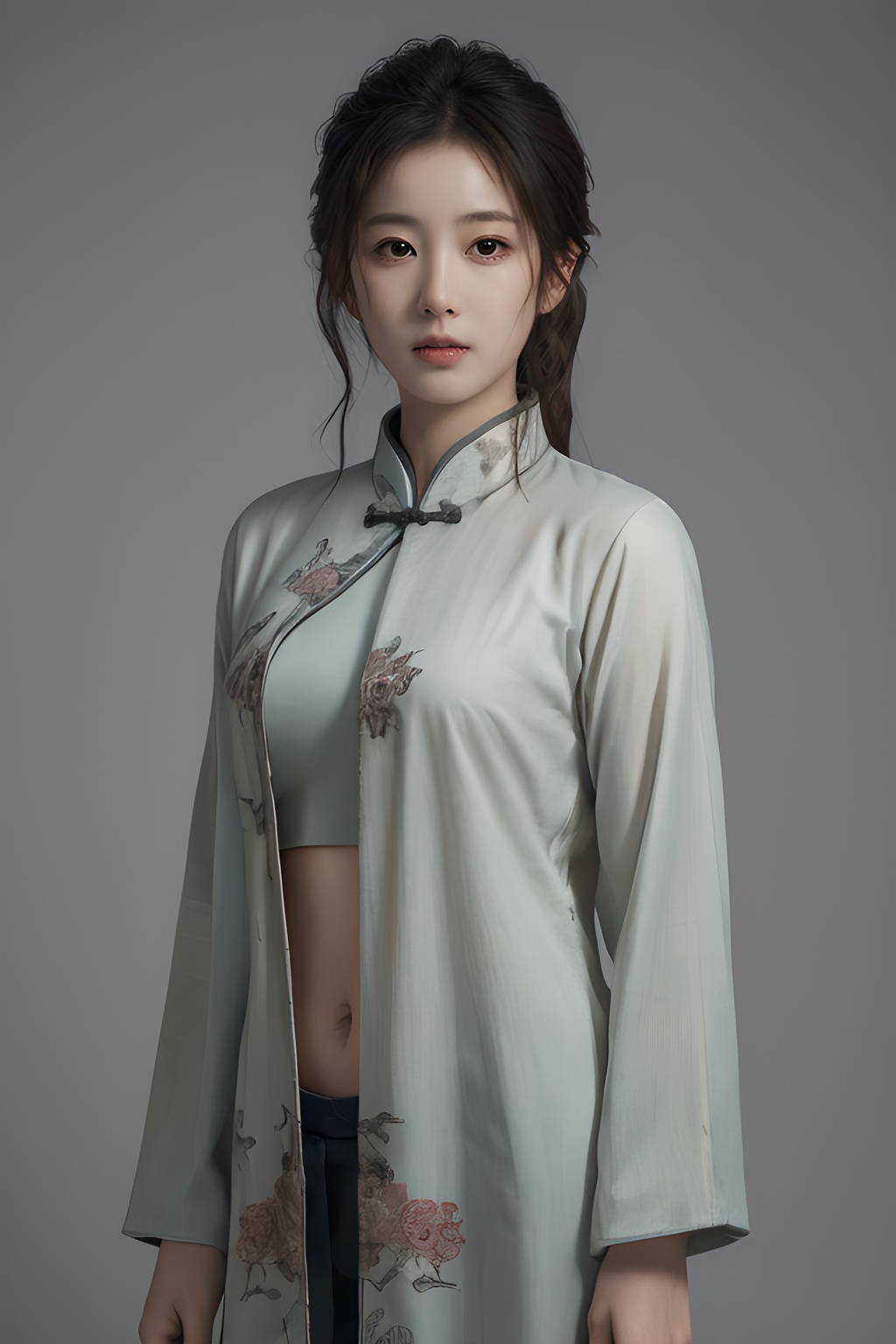 <lora:0806_08:0.7>,simple background,chinese_clothes,, 1girl,realistic,masterpiece, best quality, photorealistic, HDR,detail