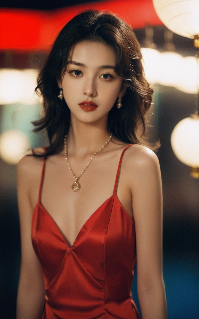 1girl,long hai1girl,long hair,low key,in the dark,breasts,looking at viewer,blue eyes,multiple girls,black hair,dress,cleavage,bare shoulders,brown eyes,jewelry,medium breasts,small breasts,parted lips,sleeveless,solo focus,3girls,necklace,blurry,black dress,lips,makeup,sleeveless dress,depth of field,blurry background,wavy hair,lipstick,ground vehicle,curly hair,realistic,nose,red lips,<lora:WDR_超现实XL-1.0:0.7>,