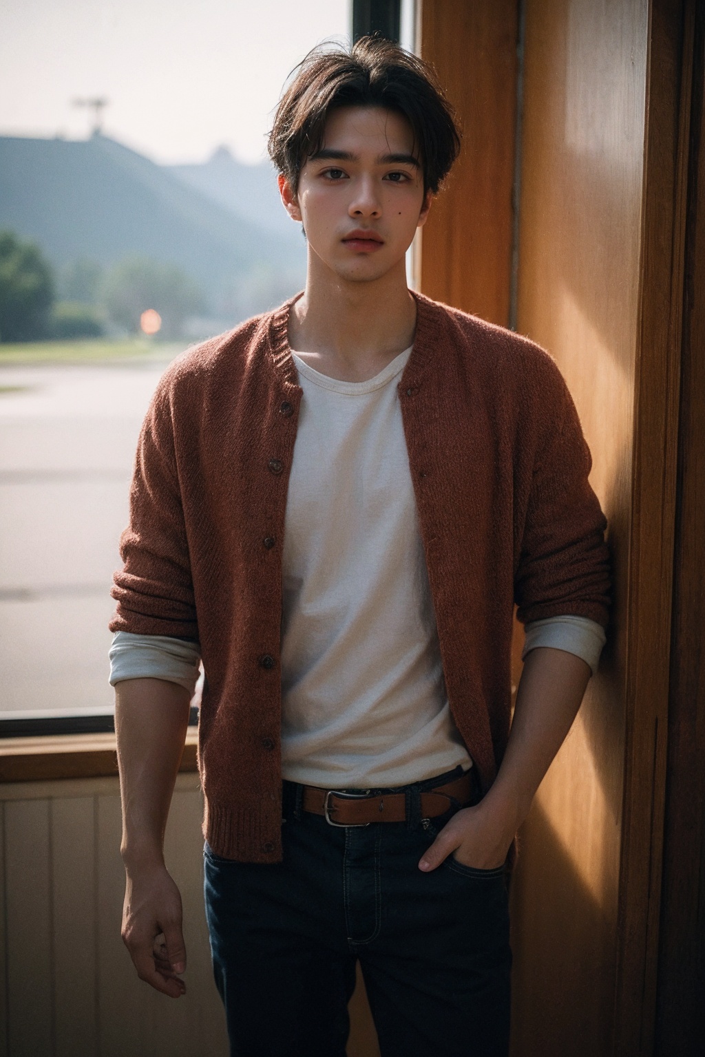 (best quality:1.4),(masterpiece:1.4),(photorealistic:1.4),(Realistic:1.2),(ultra high res, raw photo:1.4),(hdr, hyperdetailed:1.2),(8K:1.2),cinematic photo 1boy,standing,