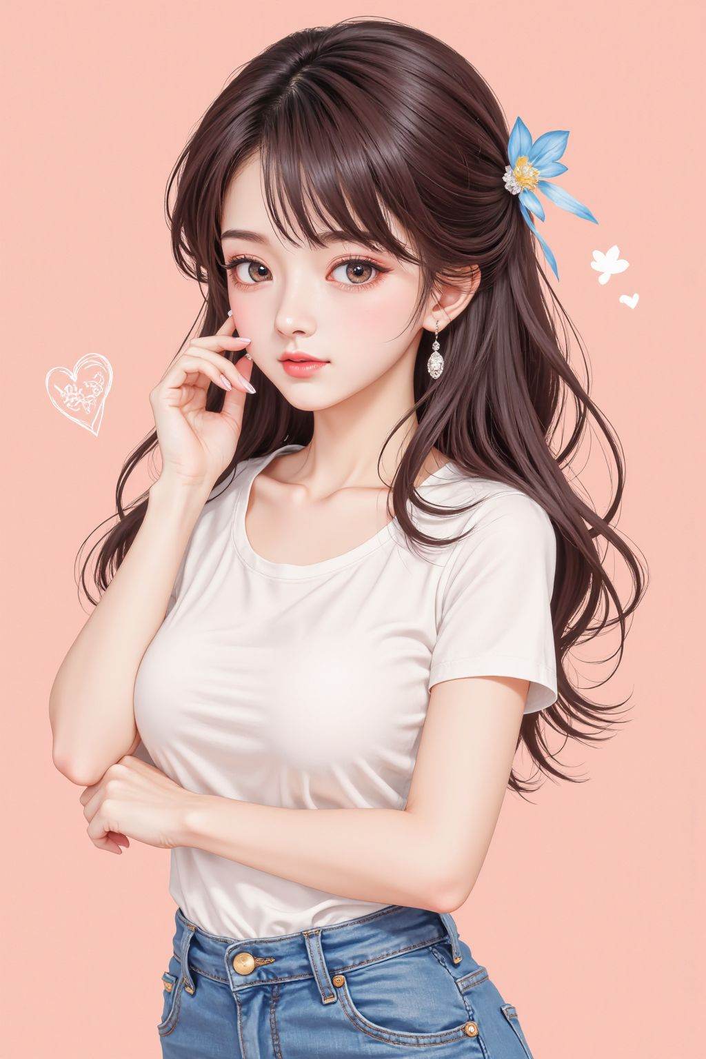 flat poster illustration,girl,