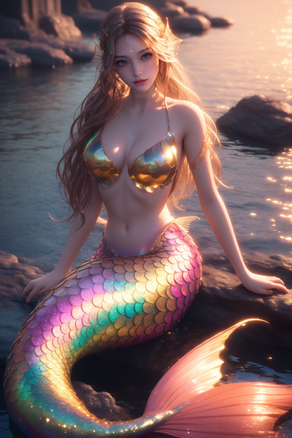 1gril,mermaid,, masterpiece,best quality,highly detailed,Amazing,finely detail,extremely detailed CG unity 8k wallpaper,score:>=60,
