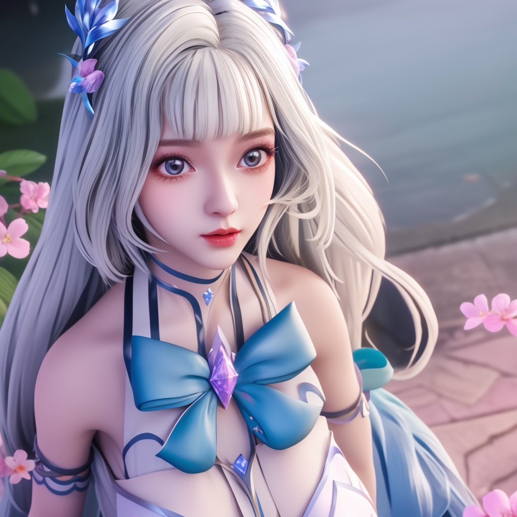 <lora:神印王座-小甜椒:0.8> (,1girl, ,best quality, ),looking at viewer,  ,ultra detailed background,ultra detailed background,ultra realistic 8k cg,, ,masterpiece, (( , )),, ,   ,   cure blossom,  ,,  (cleavage), (), ,,
