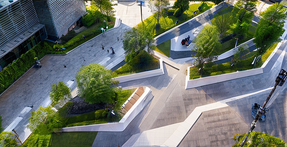 realistic,<lora:折线景观:1>,landscape of commercial streets,human viewpoint,perspective,