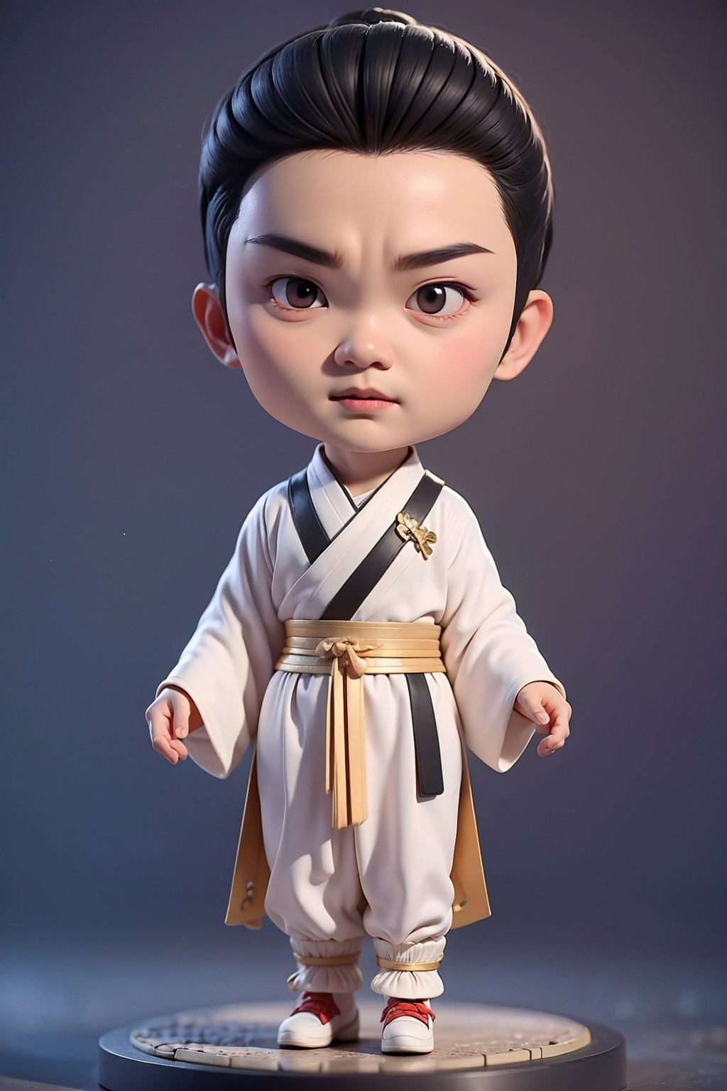 (best quality:1.4),(masterpiece:1.4),(8K:1.4),(extremely detailed:1.4),1boy,(black eyes:1.2),(black hair:1.2),full body,(chibi:1.4),
