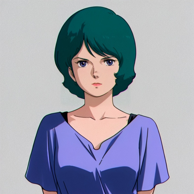 masterpiece, best quality,solo,(grey background:1.2),simple background,1girl,looking at viewer,    anime_style, gundam_z_movie_style, uc_0087_style, retro artstyle, 1980s \(style\)<lora:UC0087_gundam_Z_movie_style_ill:0.8>