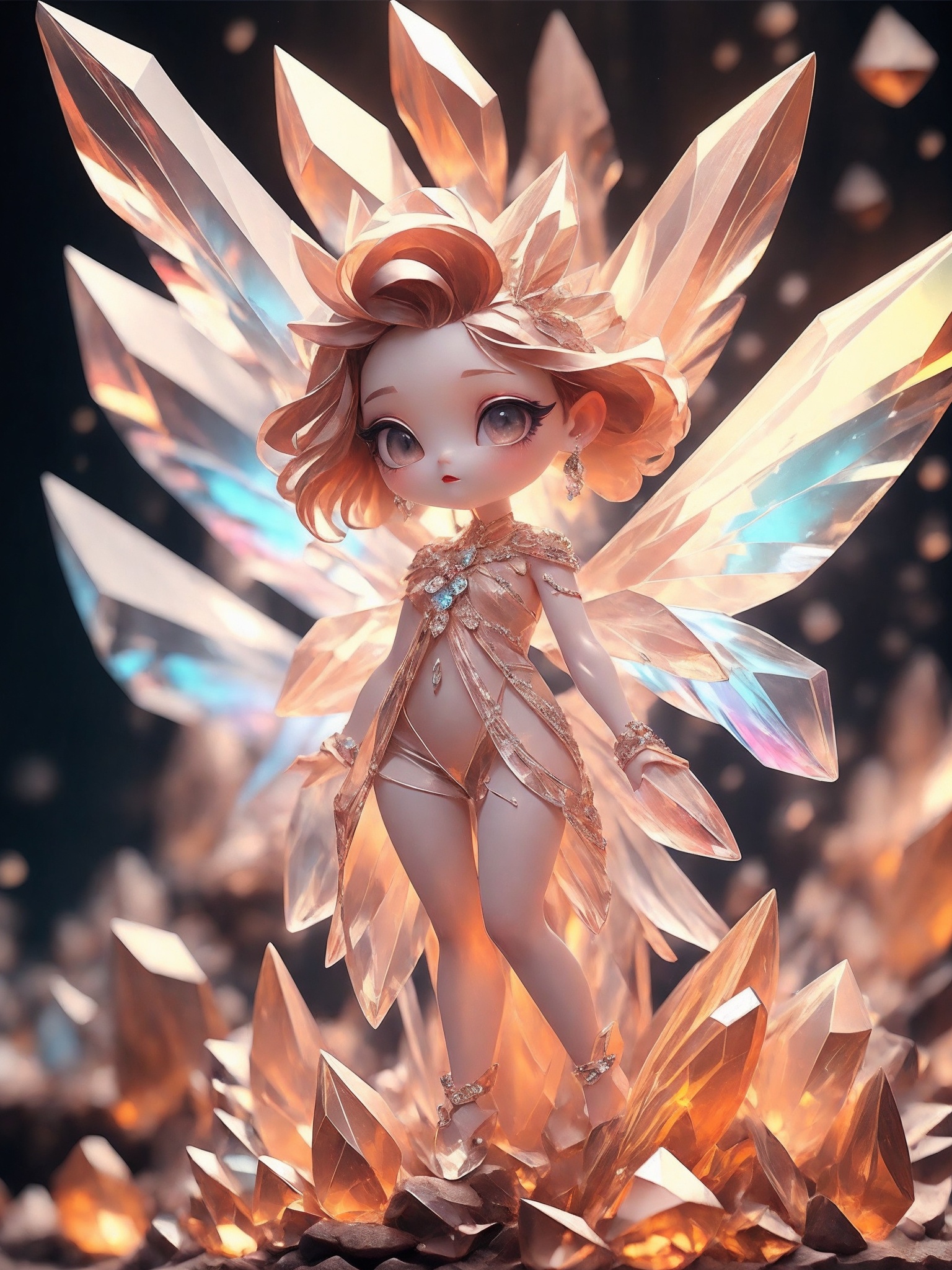 huge crystal wings,  1girl,  realistic on Tensor.Art