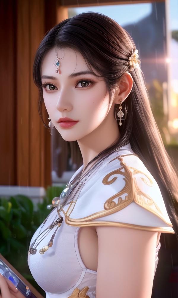 (,1girl, ,best quality, ),looking at viewer, <lora:377-DA-斗罗大陆-木槿:0.8> ,,ultra detailed 8k cg, ultra detailed background ,ultra realistic 8k cg, flawless,  tamari \(flawless\), professional artwork, famous artwork, cinematic lighting, cinematic bloom, (( , )),, dreamlike, unreal, science fiction,  luxury, jewelry, diamond, pearl, gem, sapphire, ruby, emerald, intricate detail, delicate pattern, charming, alluring, seductive, erotic, enchanting, hair ornament, necklace, earrings, bracelet, armlet,halo,masterpiece, (( , )),, realistic,science fiction,mole,   ,cherry blossoms,,(((Best quality, masterpiece, ultra high res, (photorealistic:1.4), raw photo, 1girl, ,rain, , sunlight, sunset, qianqiu wanxia,     )))  (()), (),