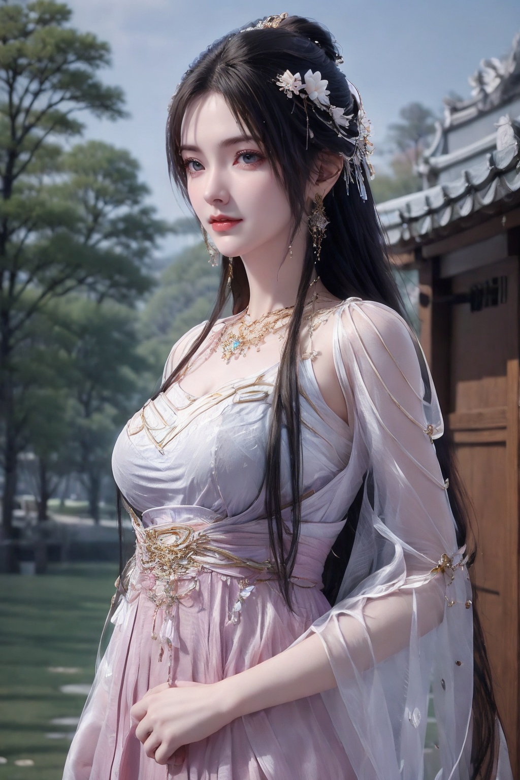 QingYi,  1girl,  pink dress on Tensor.Art