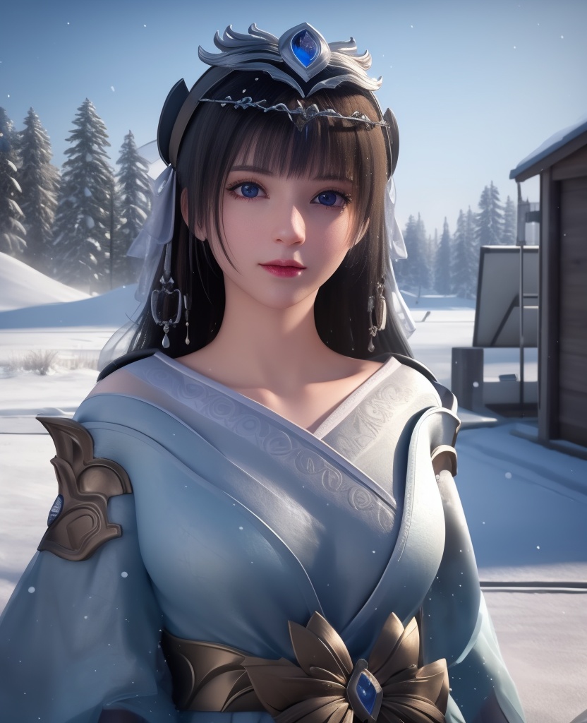 <lora:568-DA-星辰变-姜妍:0.8>(,1girl, ,best quality, ),looking at viewer,masterpiece, (( , )),, realistic,science fiction,mole, ultra realistic 8k cg, ,outdoors, snow, snowing,