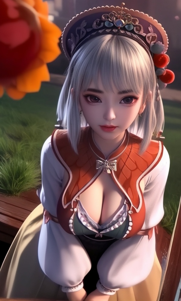 (,1girl, ,best quality, ),looking at viewer, <lora:433-DA-少年歌行-小白:0.8> ,ultra detailed background,ultra detailed background,ultra realistic 8k cg, , ,masterpiece, (( , )),, ultra realistic 8k cg, ,      ,lily \(flower\) ,full moon ,strawberry blossoms      (cleavage), (),