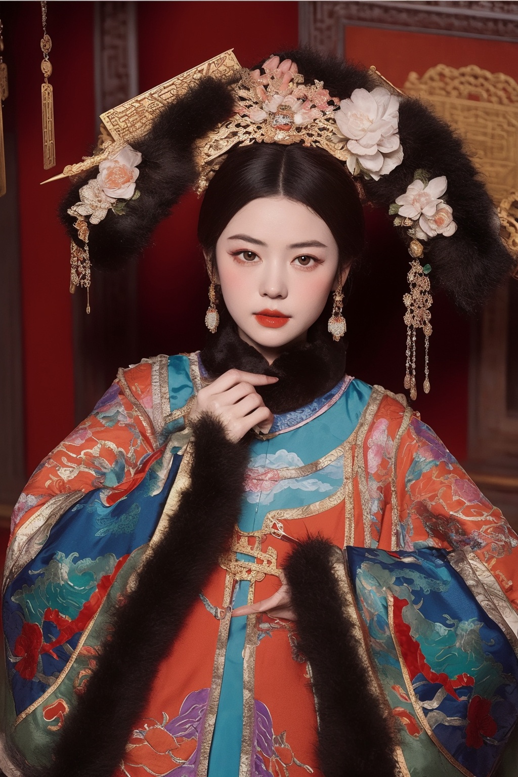 <lora:贵妃:1>,best quality,masterpiece,women of the qing dynasty in china,