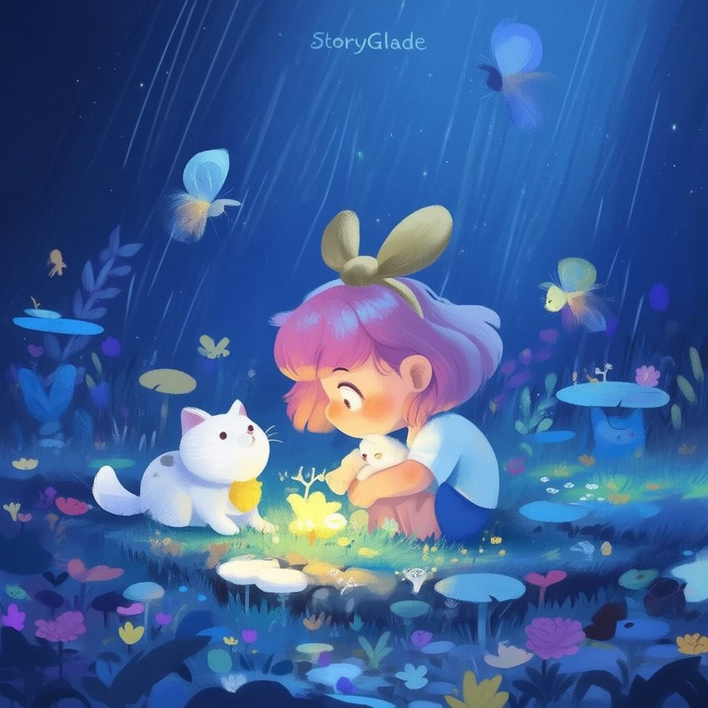 StoryGlade,  girl with a cat on Tensor.Art