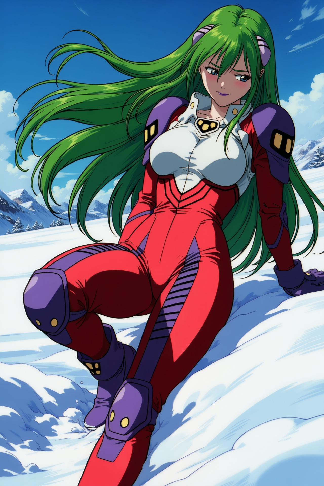Emilia_Jenius,  green hair,  long hair on Tensor.Art