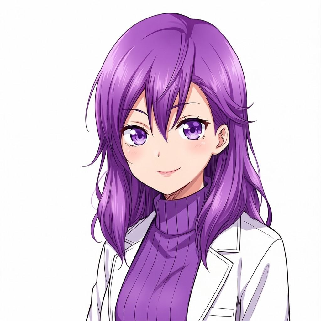 AsumiKominamiBWBGDR4,  purple eyes,  purple hair on Tensor.Art