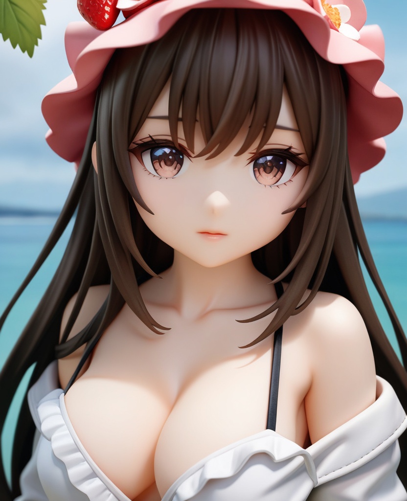 (,1girl, ,best quality, ),looking at viewer,masterpiece, (( , )),ultra realistic 8k cg, ,    ,cleavage,strawberry blossoms,lace , (cleavage), (),