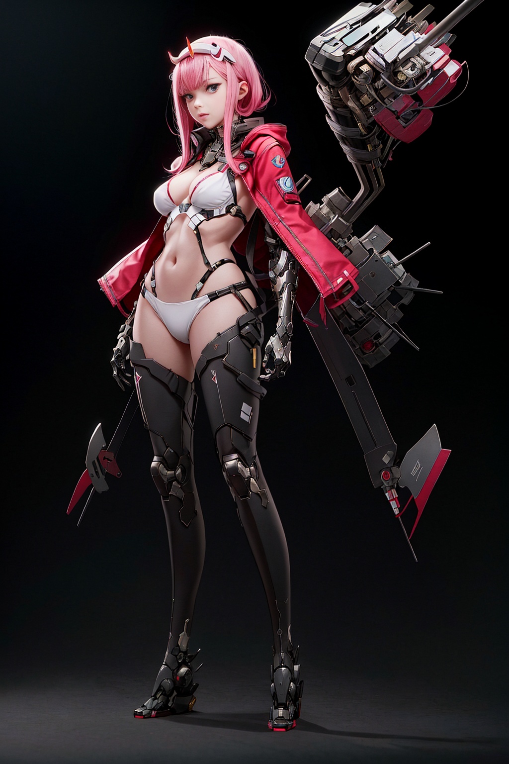 1girl,  zero two \(darling in the franxx\),  white bikini on Tensor.Art