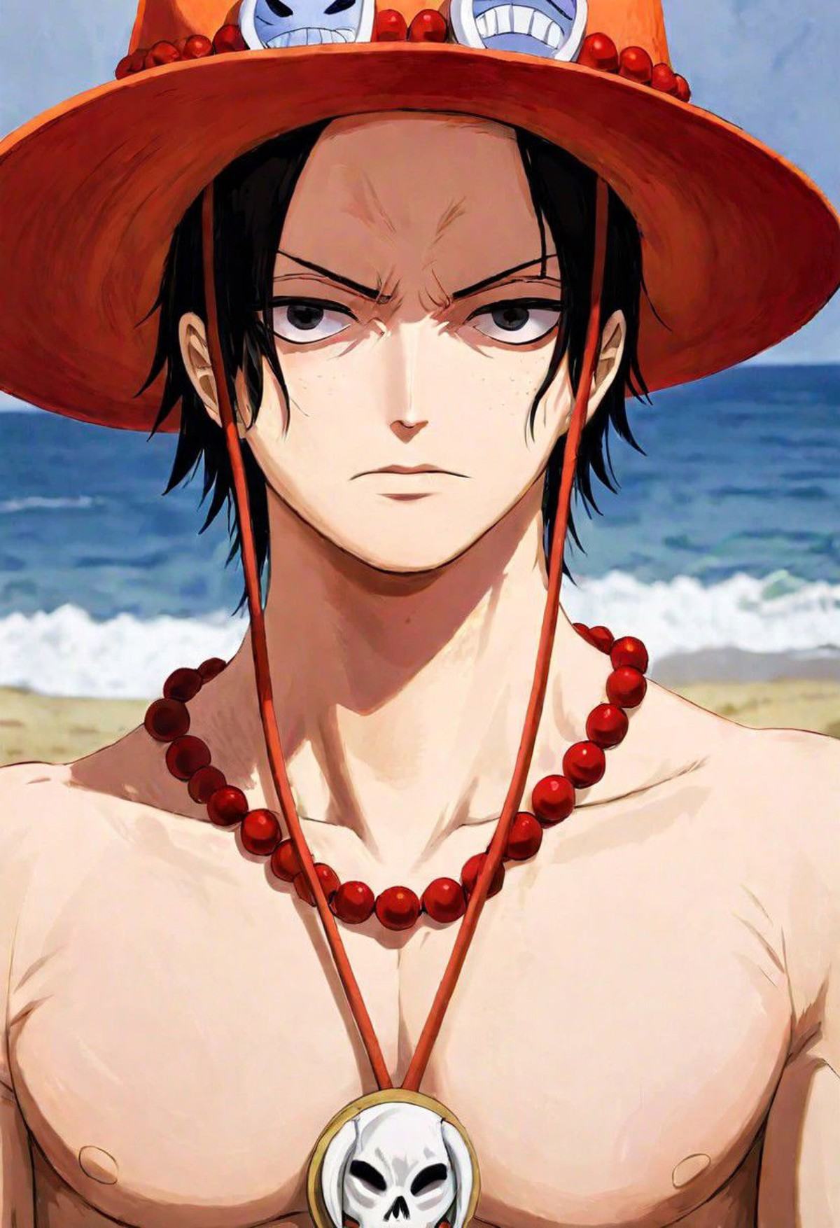 Ace ,  in beach ,  portrait on Tensor.Art