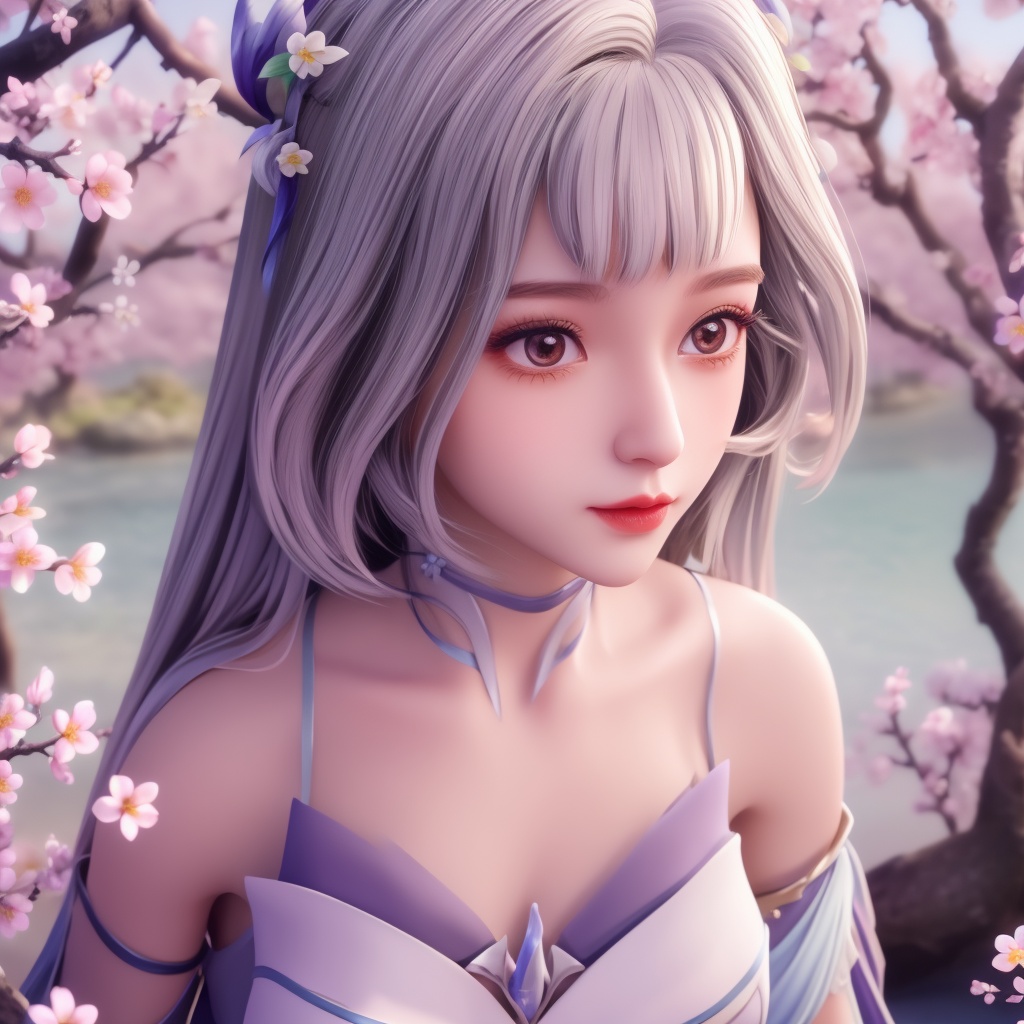 <lora:神印王座-小甜椒:0.8> (,1girl, ,best quality, ),looking at viewer,  ,ultra detailed background,ultra detailed background,ultra realistic 8k cg,, ,masterpiece, (( , )),, ,   plum blossoms,    ,,  (cleavage), (), ,,