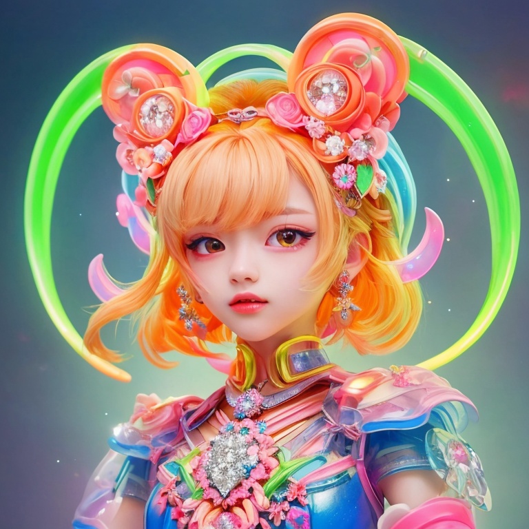 arttoy,(masterpiece, top quality, best quality, official art, beautiful and aesthetic:1.2),zs,(neon diamond),neon theme,(full of diamonds background),flowers<lora:arttoy-000006:0.8>