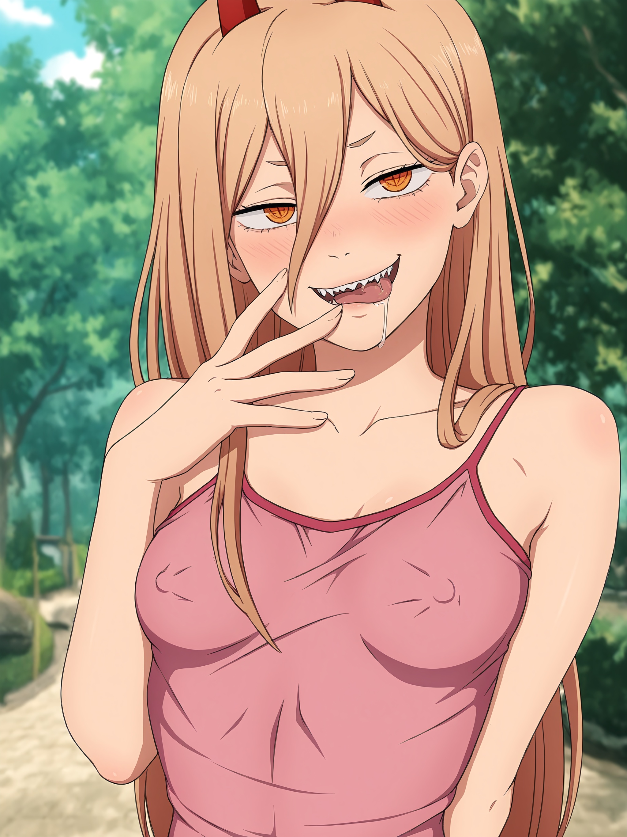 power \(chainsaw man\),  upper body,  drooling on Tensor.Art