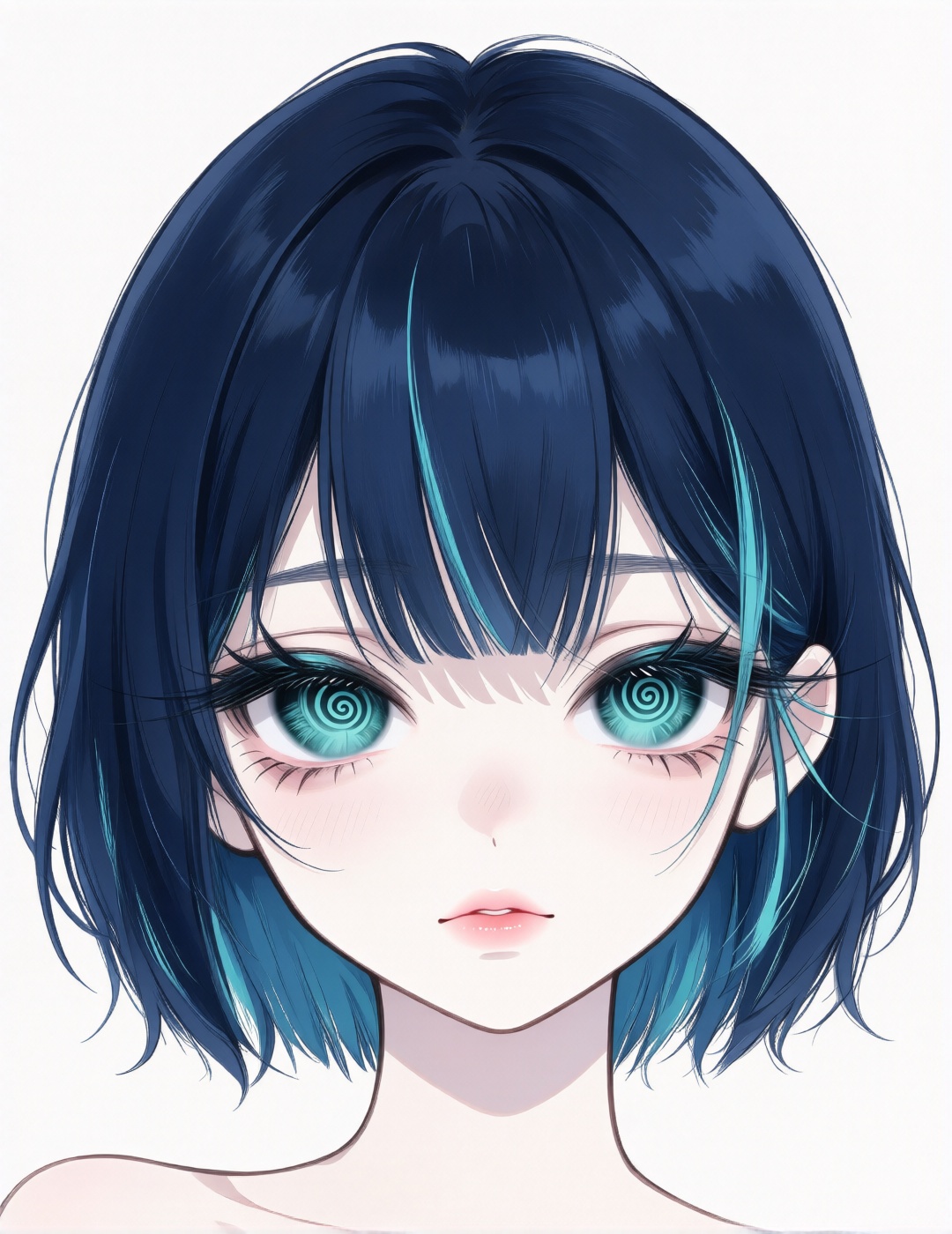 一张精致二次元插画,  背景纯白,  画面中心是一位少女 by BP-miaomiao on Tensor.Art