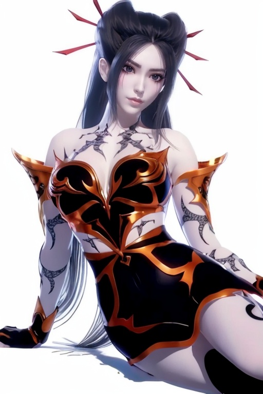 (White background:1.3),1 girl,Armor ，breasts,lying,<lora:fb793ff6632ce98f34c43b74eee0ddb1e403d9ac4652e2e712f4bd73ad3e7241:0.7>