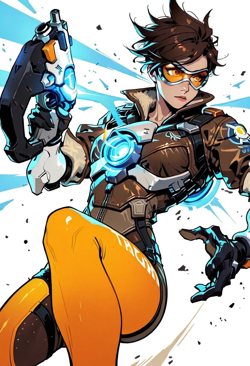 1girl,  tracer (overwatch),  solani style on Tensor.Art