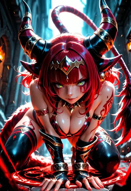 Alexstrasza the Life-Binder, dynamic pose, Smooth_Quality, SmoothNoob_Quality, solo, 1girl