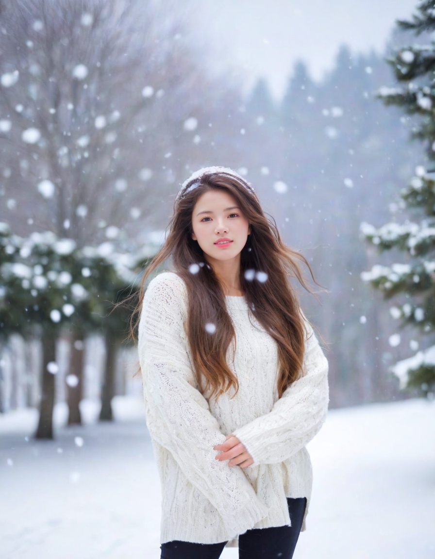 ***** girl,  long hair,  sweater on Tensor.Art