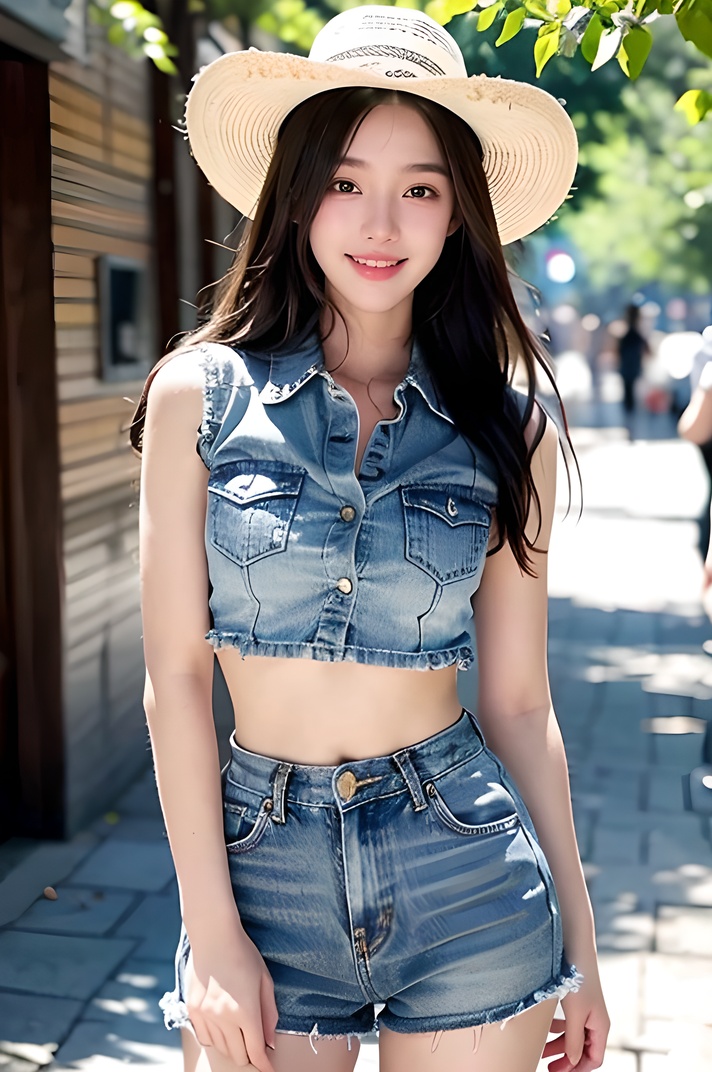 1girl,early ****,fair_skin,makeup,absurdres,light smile,realistic,cowboy_shot,facing viewer, <lora:hrqnxiaomifen_20240303121714:0.6>