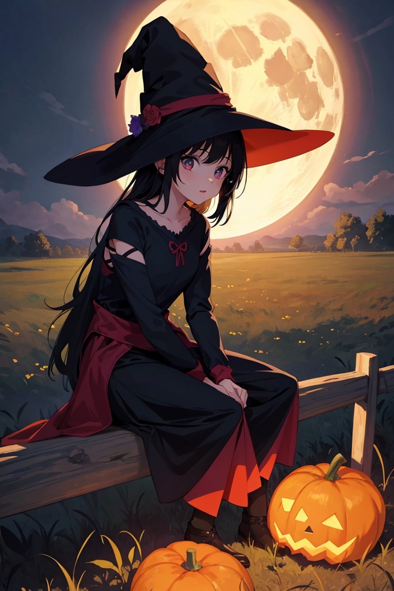 (1girl),  wearing a witch costume, on Tensor.Art